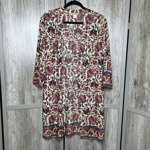 Lucky Brand Duster Kimono Paisley Bohemian Boho Size S